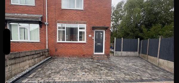 Completed block paving driveway on Ridge Road, Stoke-on-Trent