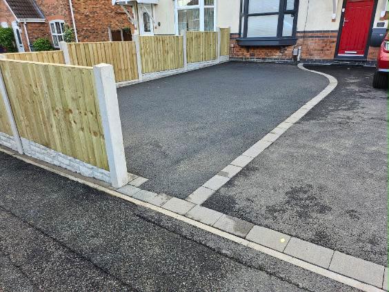 Tarmac driveway and fencing in Chell, Stoke-on-Trent - after