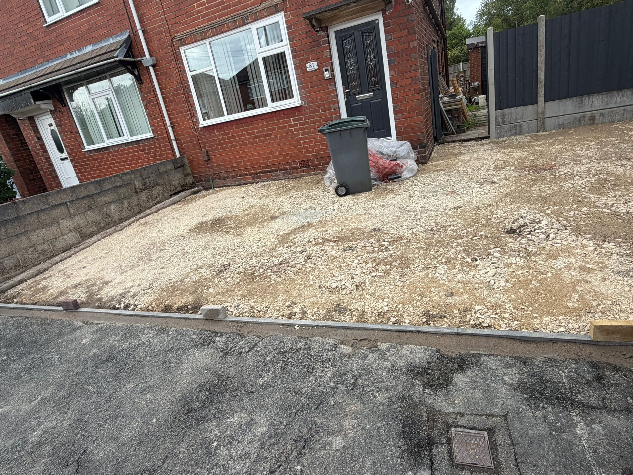 Block Paving Driveway Completed in Sandyford ST6 - before