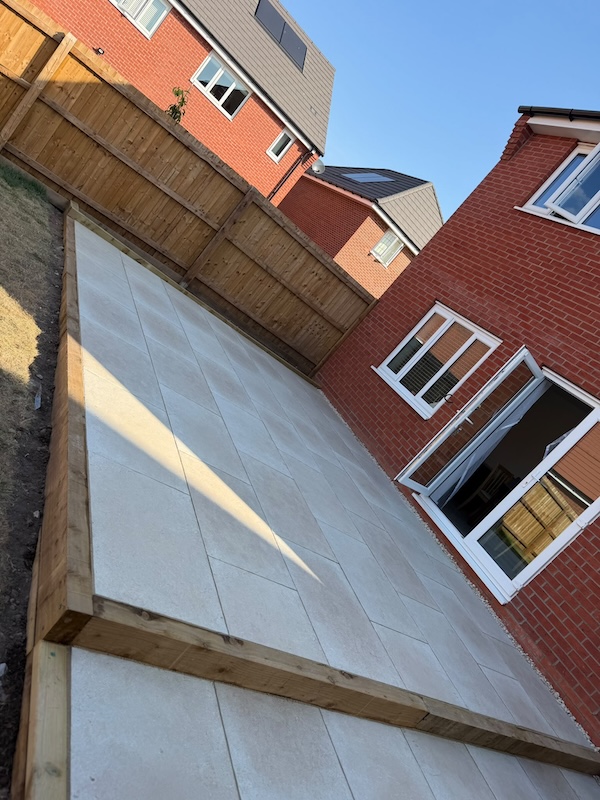Porcelain Patios project by Age Paving Ltd