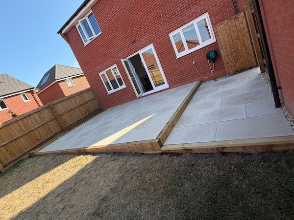Porcelain Patios project by Age Paving Ltd