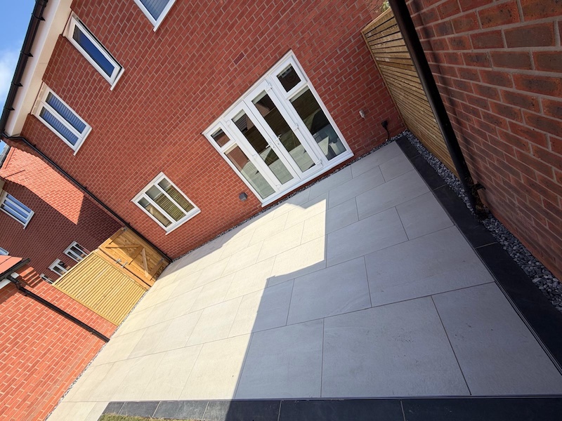 Porcelain Patios project by Age Paving Ltd
